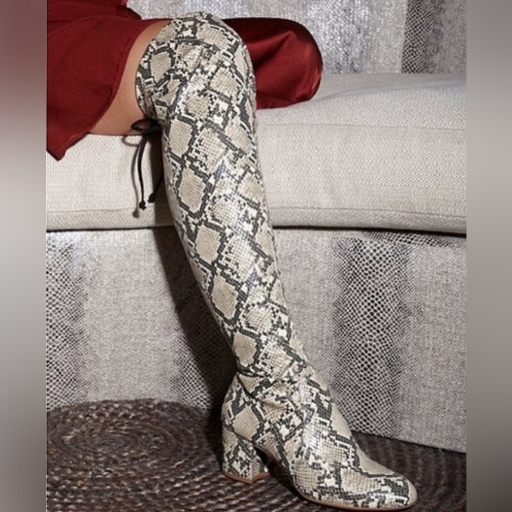 NEW Gianni Bini Snake Print Over The Knee Boot